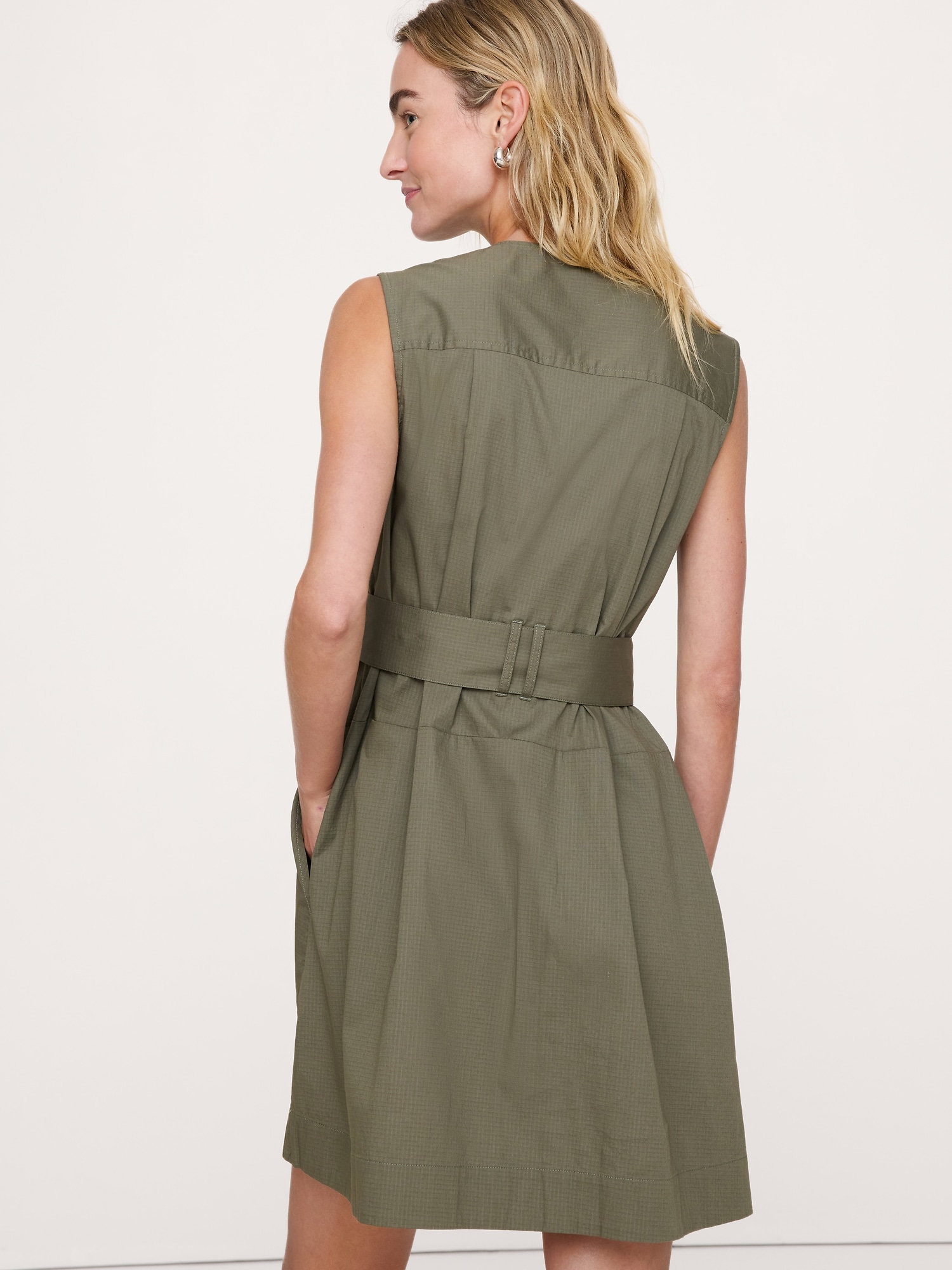 Image number 3 showing, Stretch-Cotton Utility Mini Dress