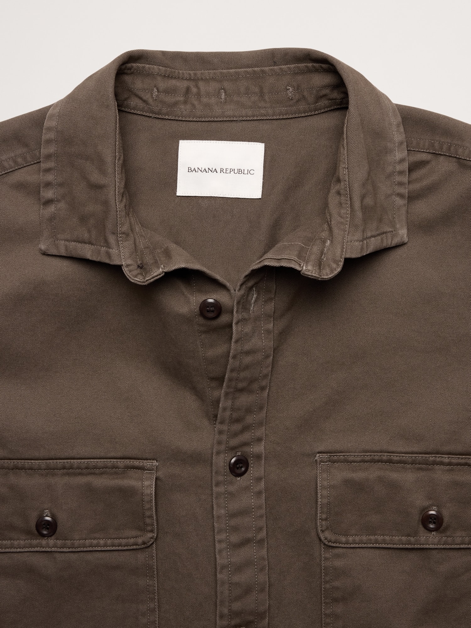 L'image numéro 6 présente Veste-chemise en sergé de coton