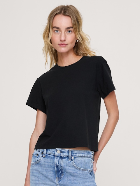 T-SHIRT RAS DU COU EN COTON FLAMMÉ