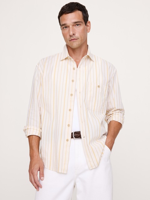 CHEMISE DÉCONTRACTÉE EN POPELINE DE COTON DÉLAVÉE