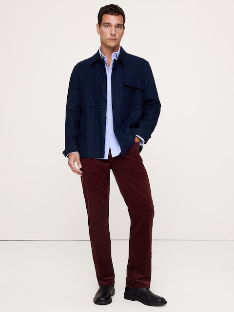 PANTALON VOYAGEUR DROIT EN VELOURS CÔTELÉ
