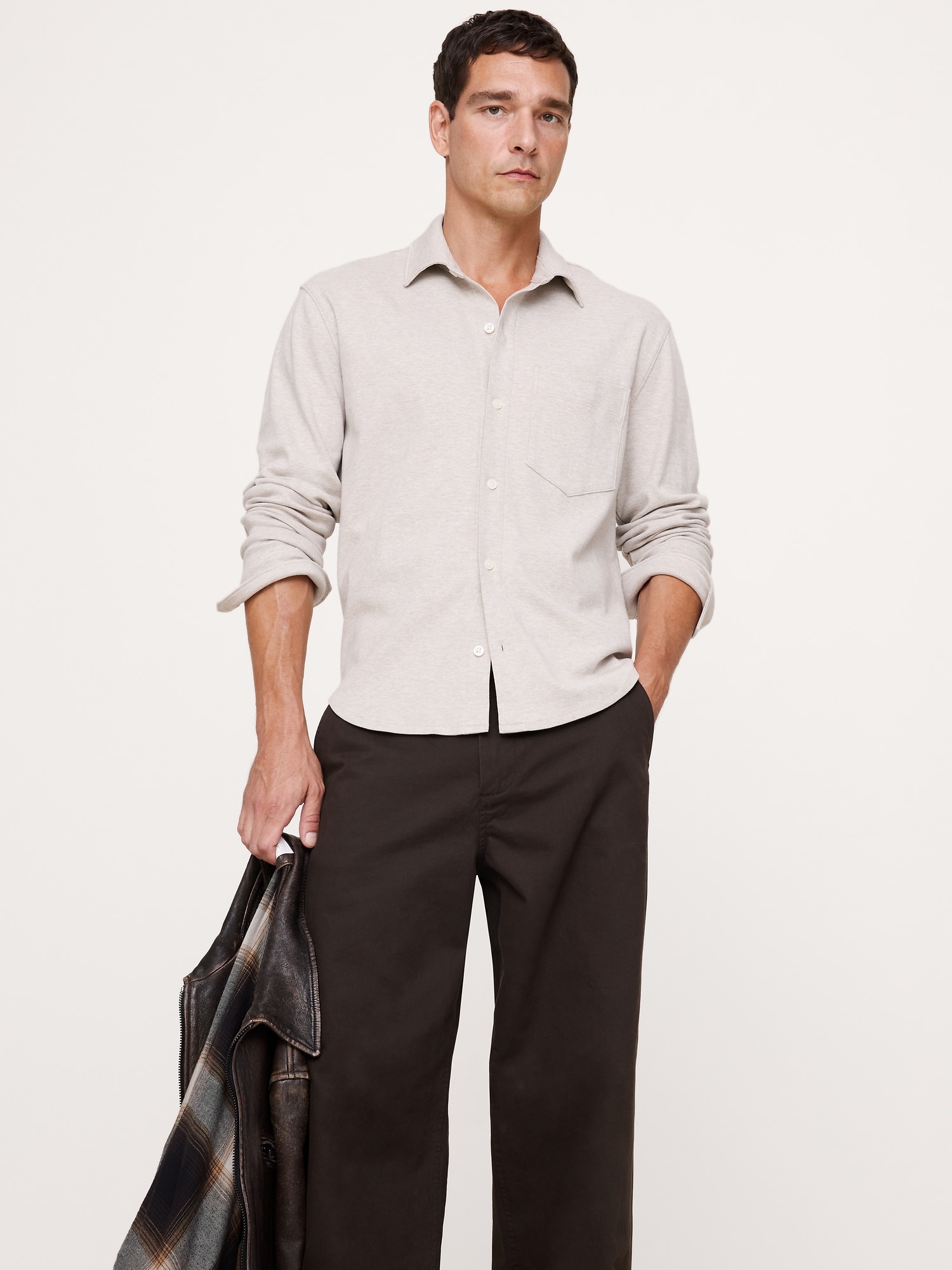 Luxury-Touch Button-Down Shirt