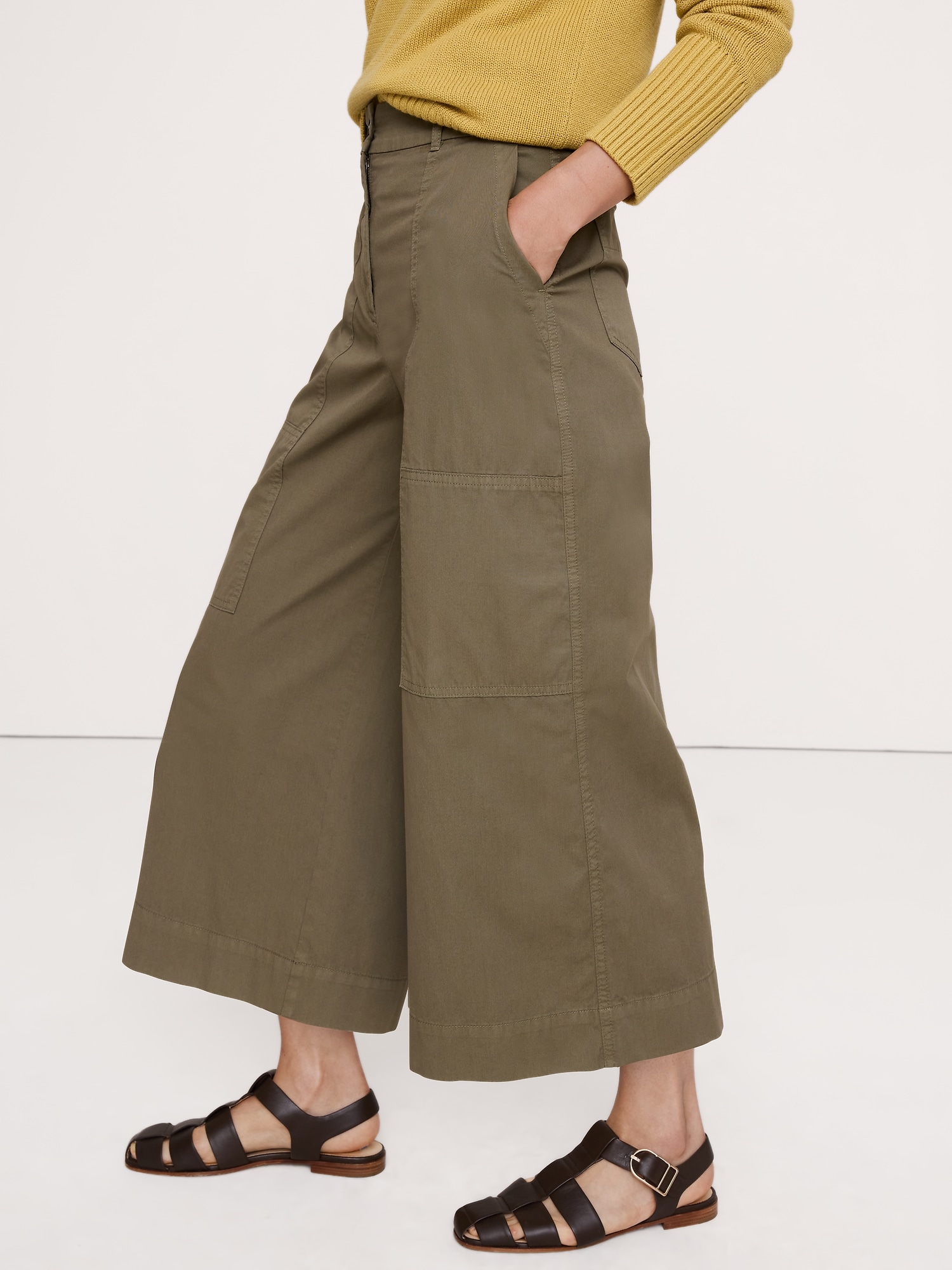 L'image numéro 4 présente Pantalon gaucho en sergé de coton