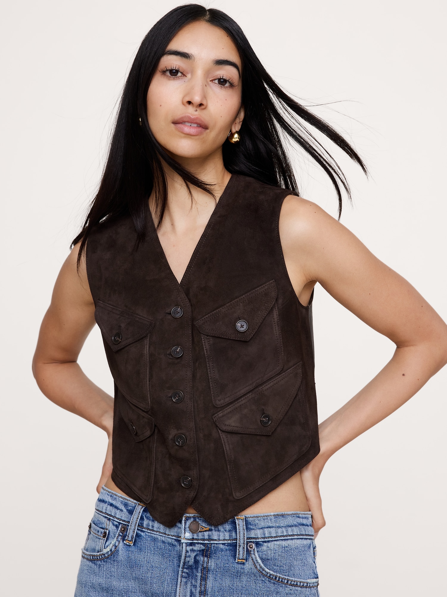 Suede Pocket Vest