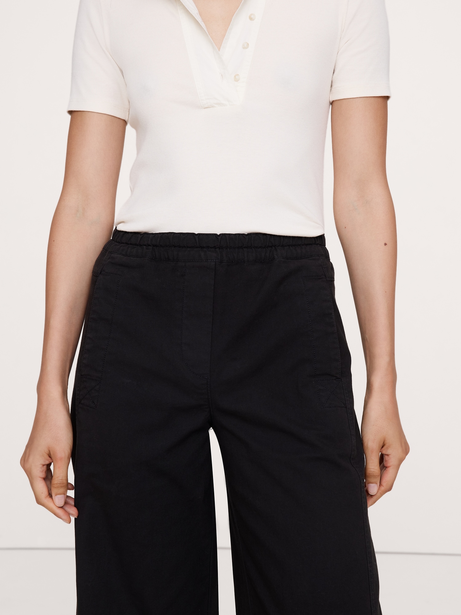 Image number 3 showing, Mid-Rise Relaxed Painter Pull-On Pant