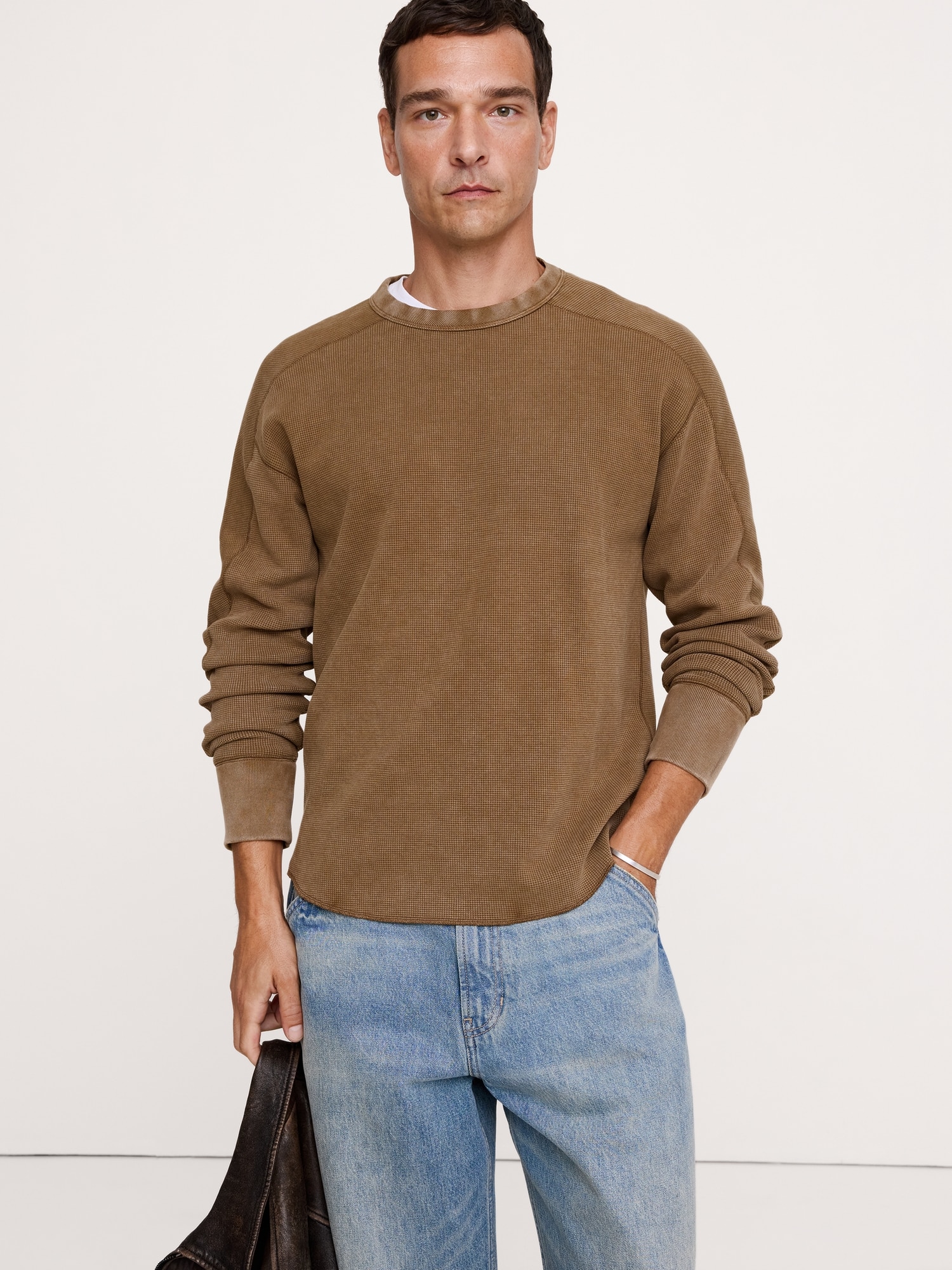 Cotton Waffle-Knit T-Shirt