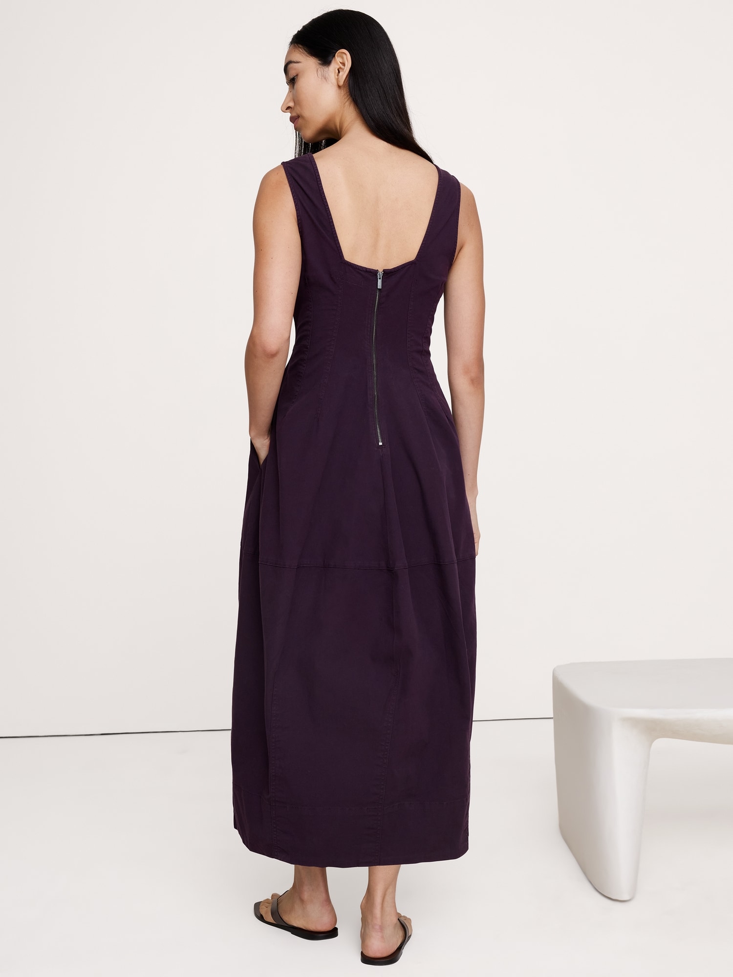 Image number 5 showing, Stretch-Cotton Barrel Midi Dress