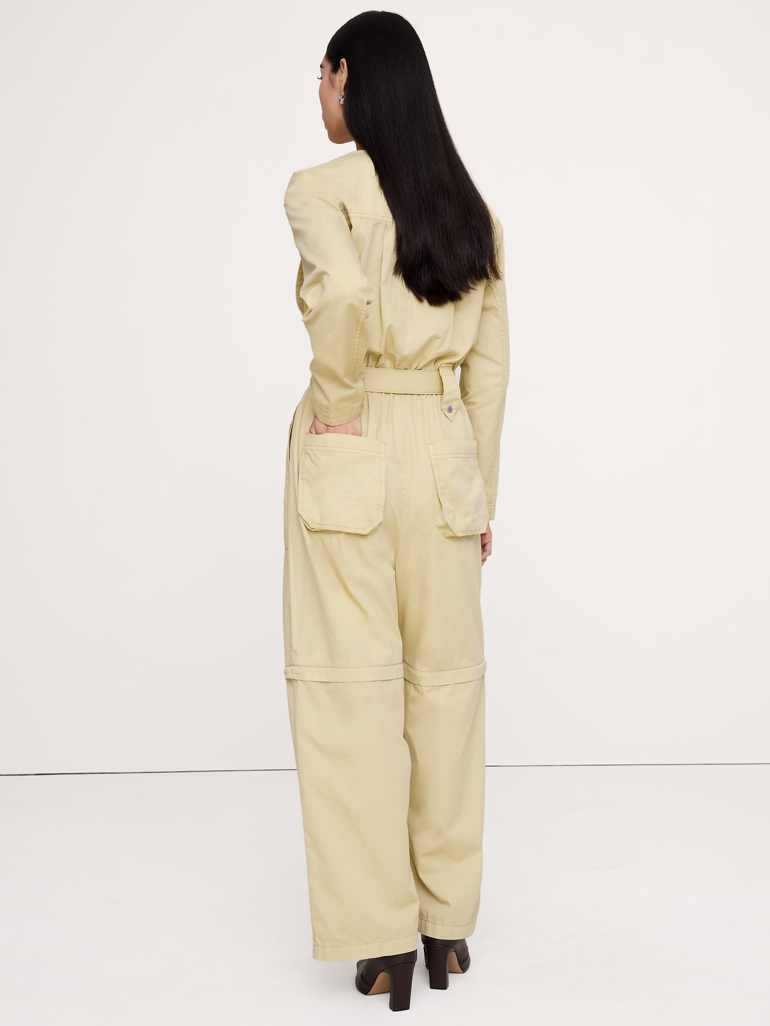 Oversized Cotton Twill Utility Jumpsuit