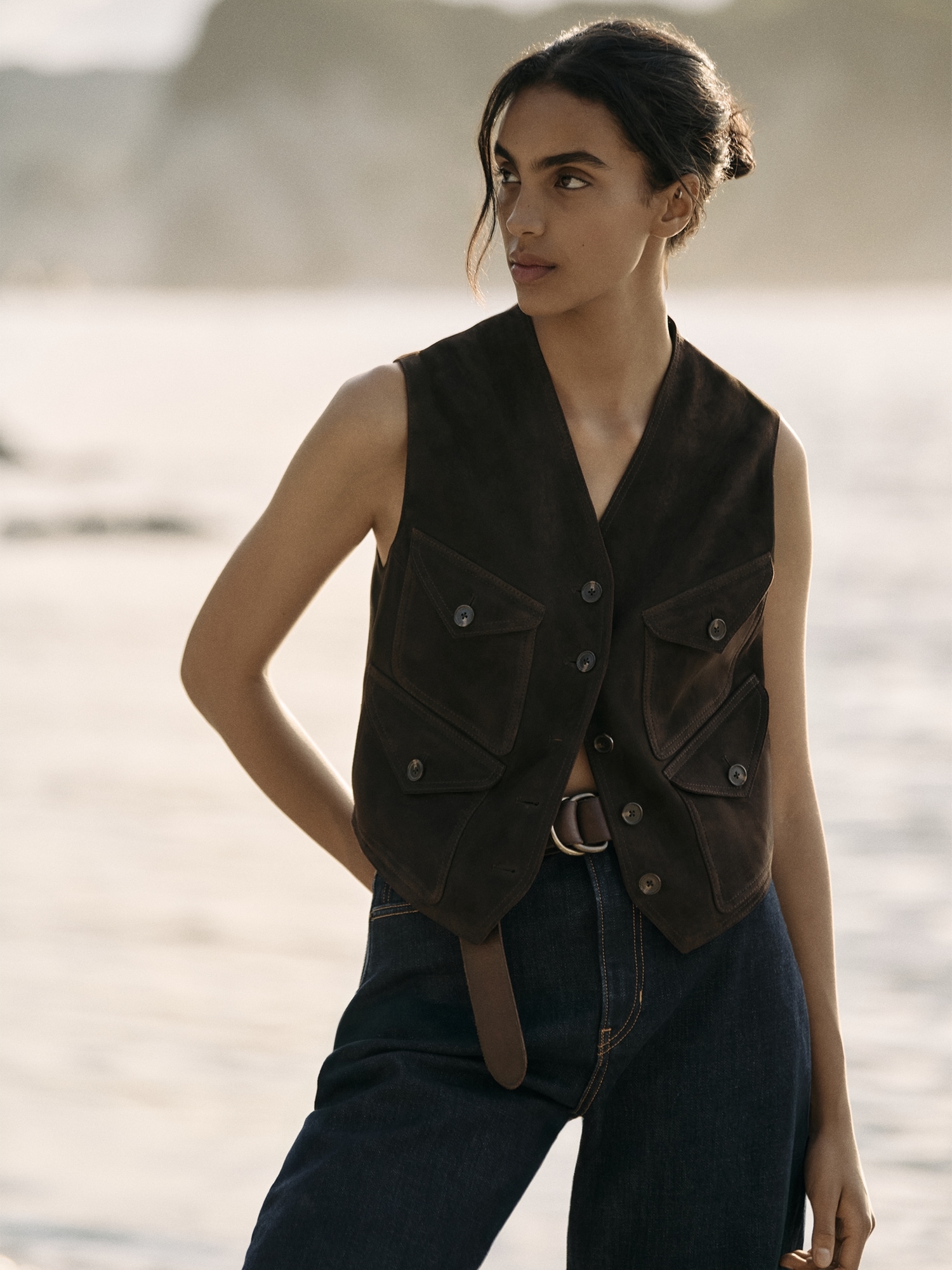 Suede Pocket Vest