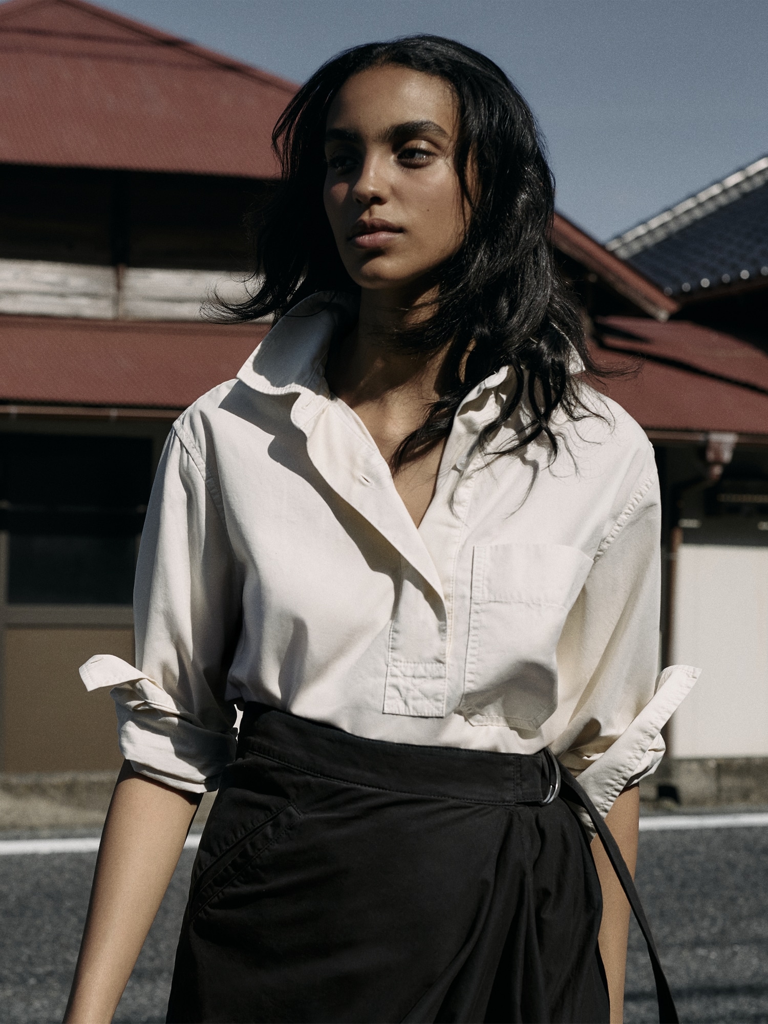 Relaxed Cotton-Twill Popover Shirt