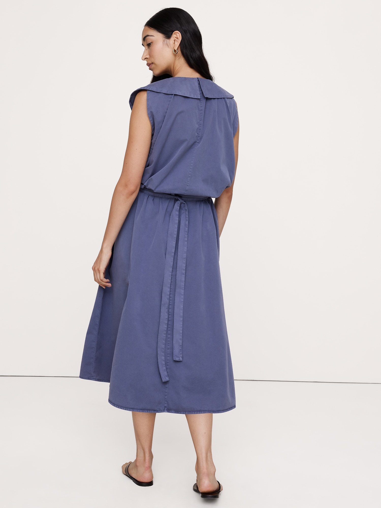 Image number 3 showing, Cotton Twill Cinch-Waist Dress