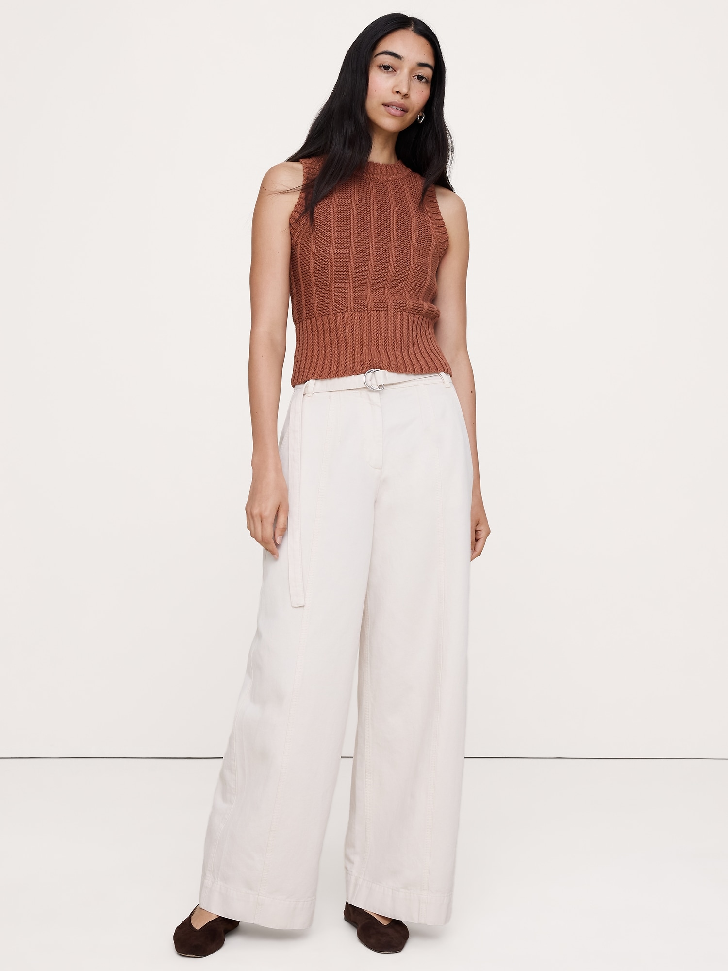 Image number 1 showing, High-Rise Wide-Leg Utility Pant