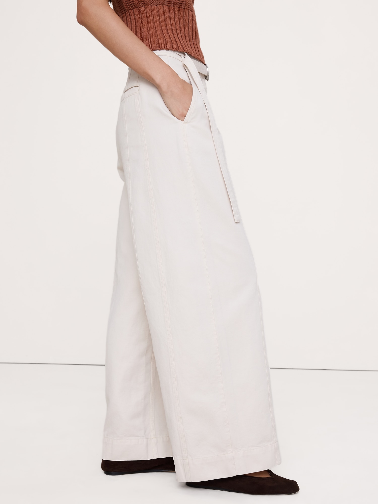 Image number 3 showing, High-Rise Wide-Leg Utility Pant