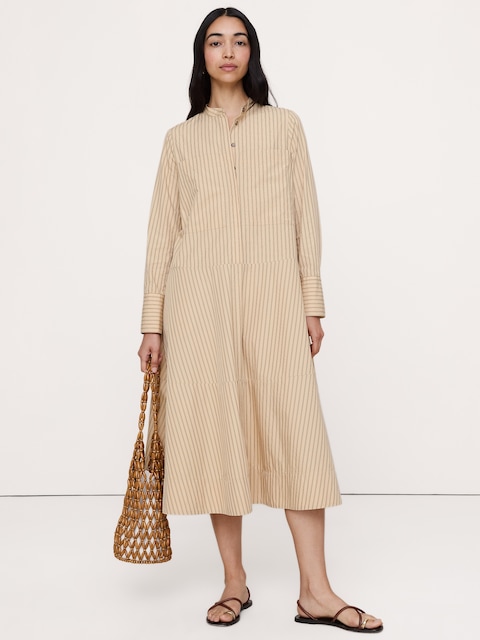 ROBE-CHEMISIER TRAPÈZE EN COTON