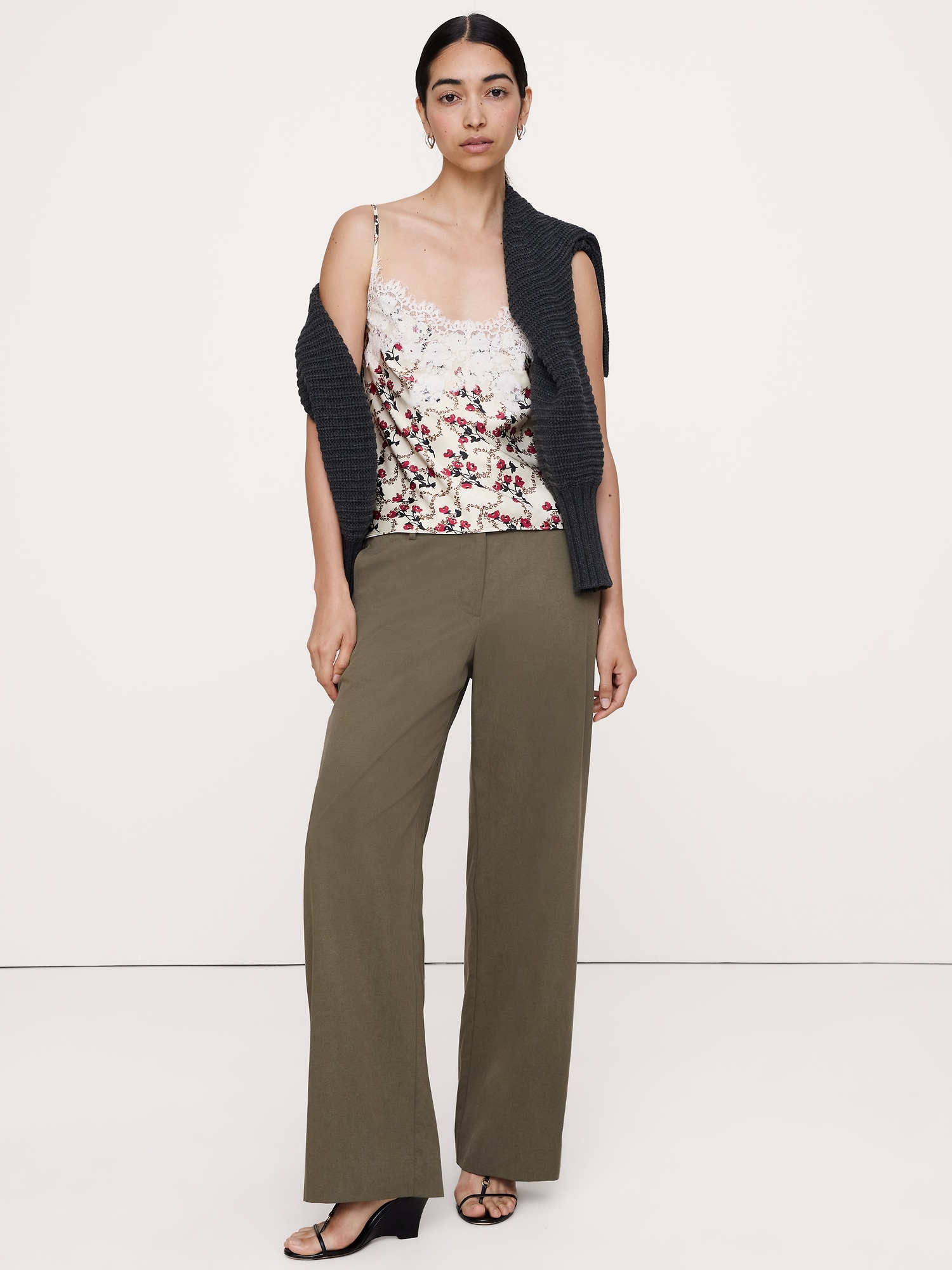 Image number 3 showing, Stretch-Satin Lace-Trim Camisole