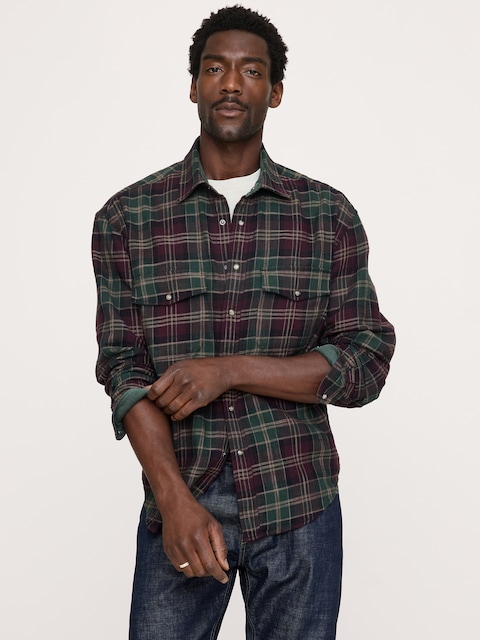 CHEMISE UTILITAIRE DÉCONTRACTÉE EN FLANELLE