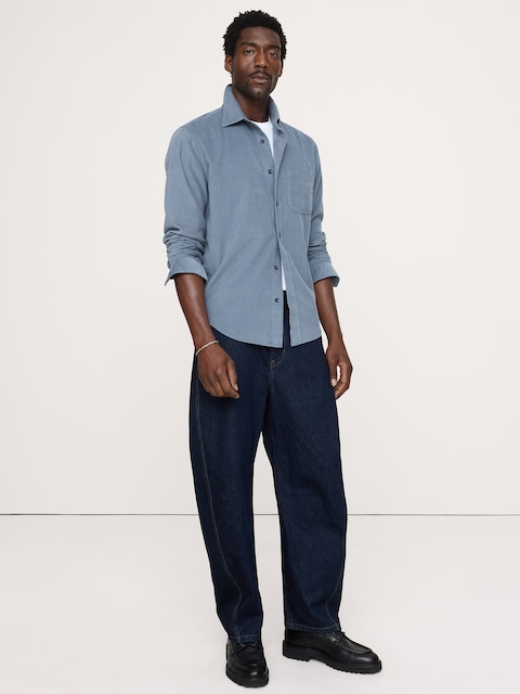 CHEMISE STANDARD EN VELOURS CÔTELÉ LÉGER