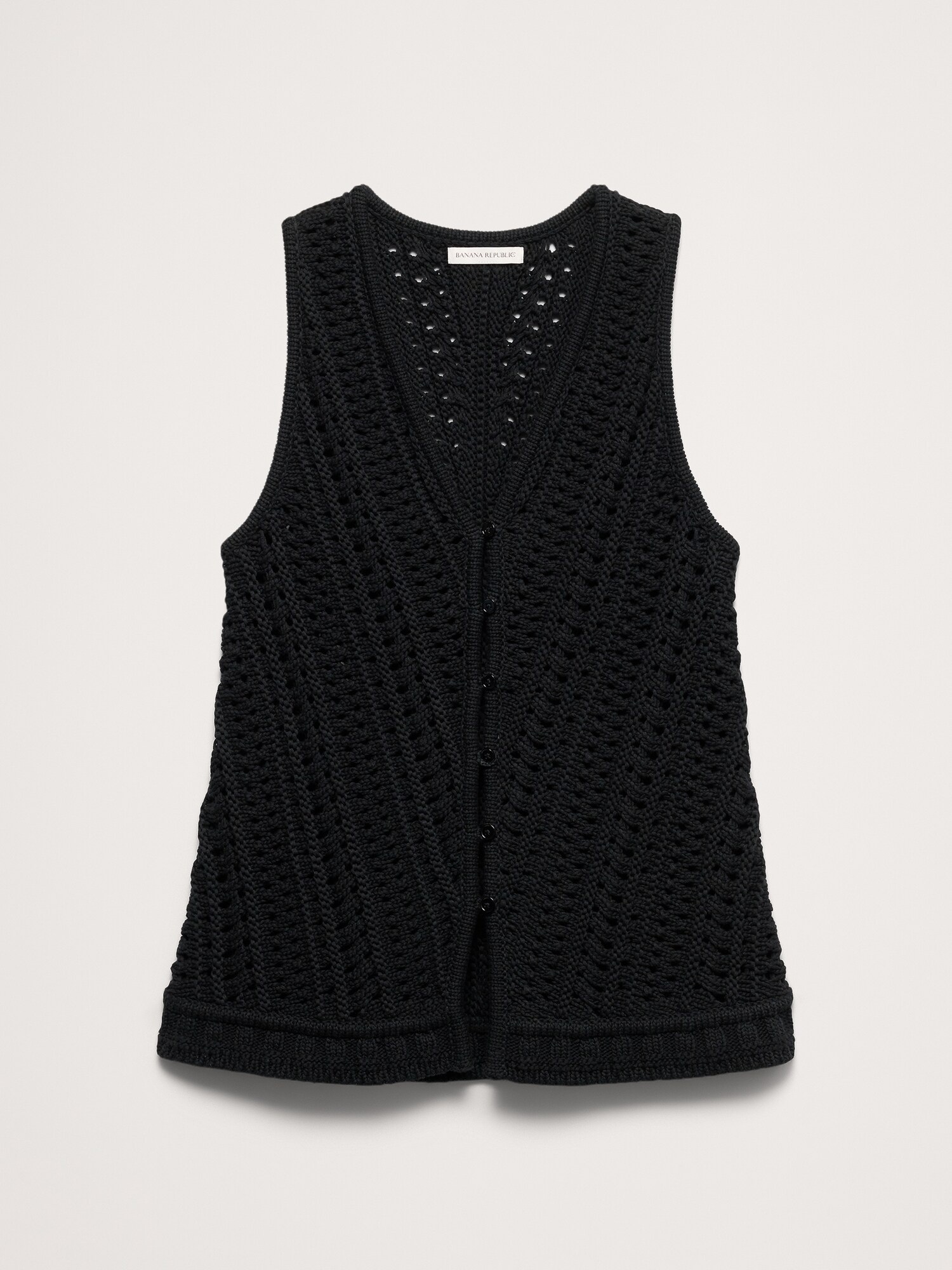 Cotton Crochet Sweater Vest