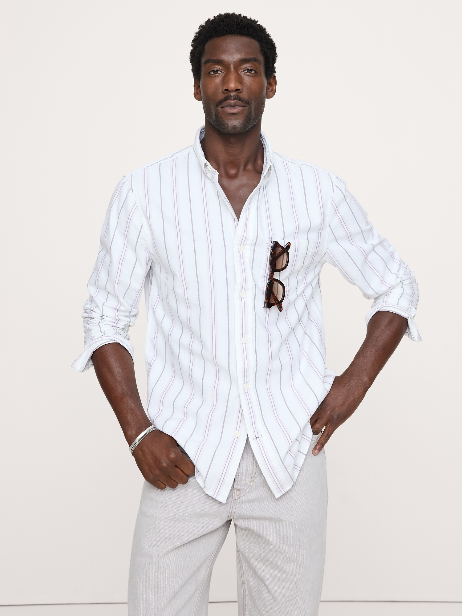 L'image numéro 1 présente Chemise Oxford de coton coupe standard