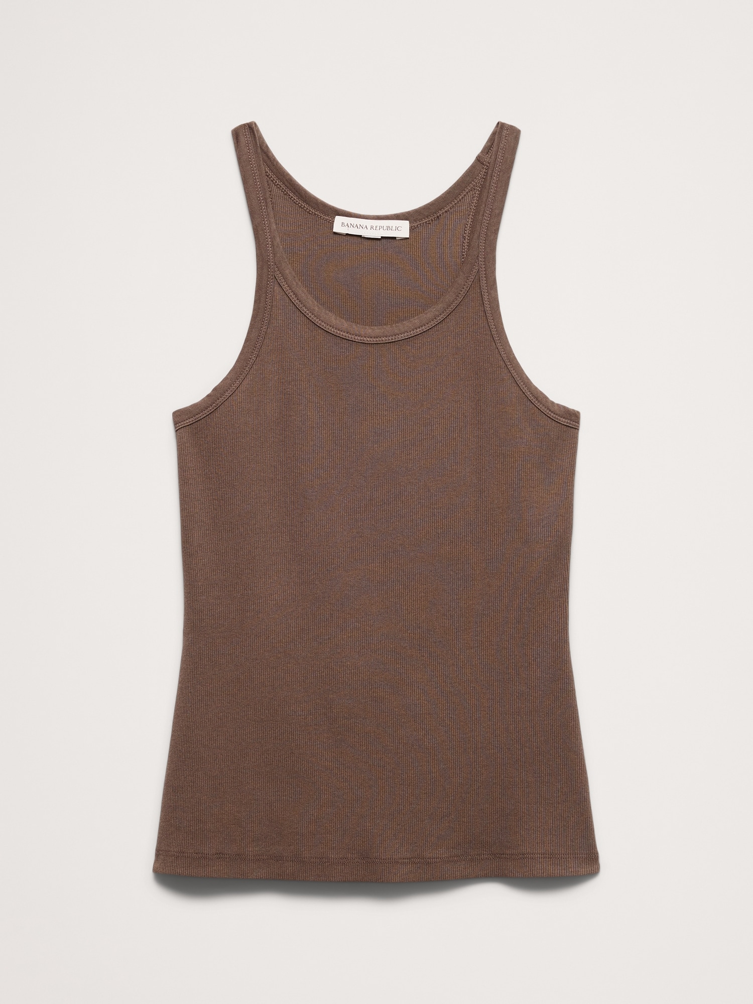 L'image numéro 4 présente Camisole à encolure dégagée en tricot côtelé