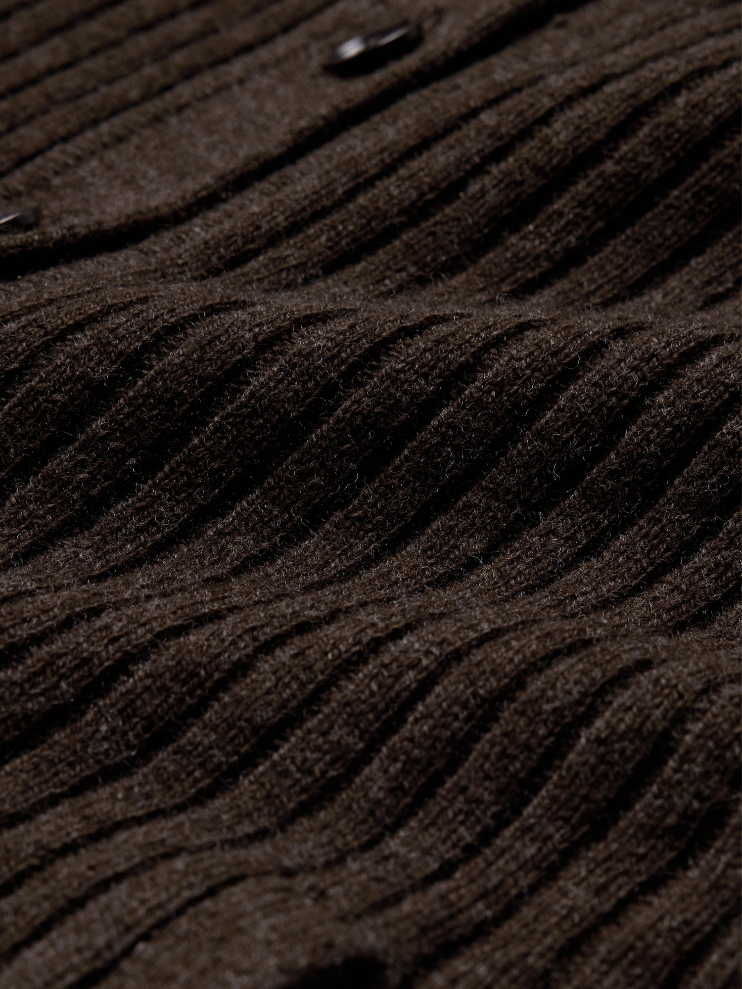 Merino-Cotton Mock Neck Cardigan