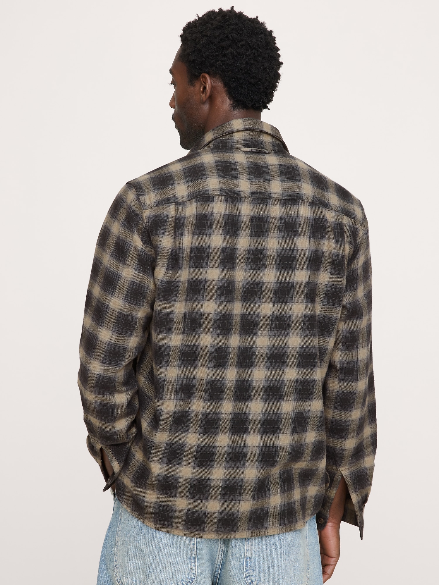 Standard-Fit Lightweight Brushed Flannel Shirt