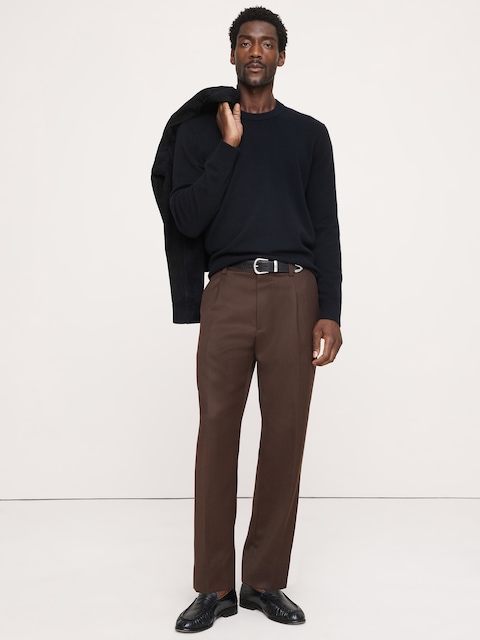 PANTALON HABILLÉ À COUPE CLASSIQUE FUSELÉE EN SERGÉ