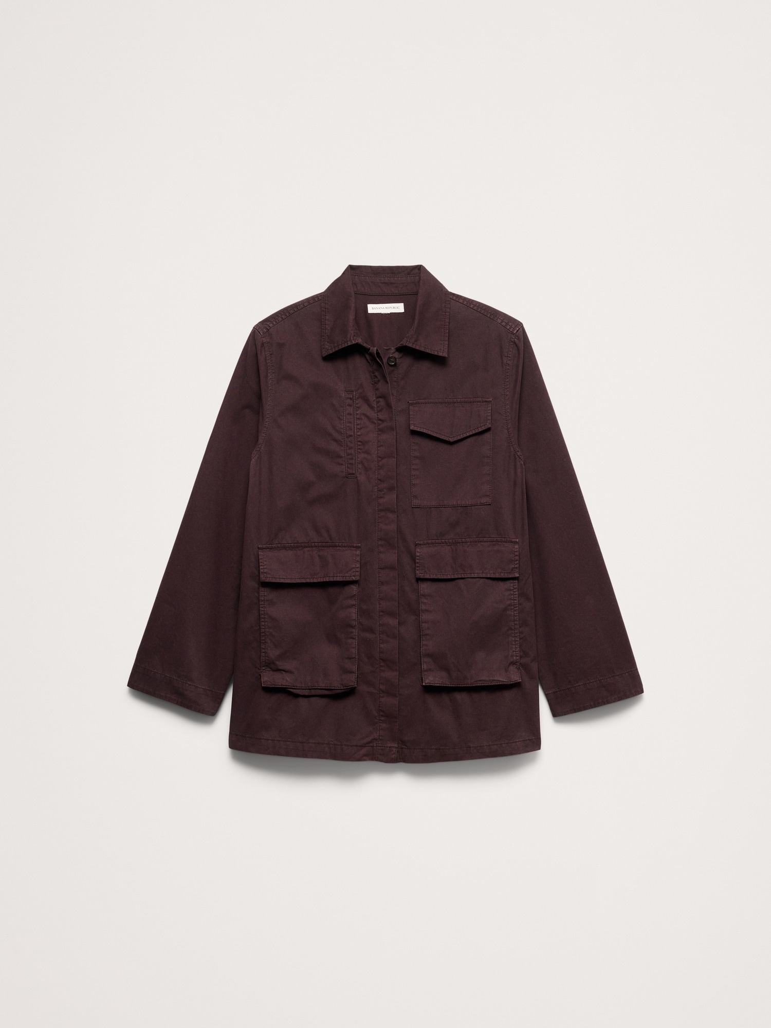 L'image numéro 4 présente Veste-chemise en sergé de coton
