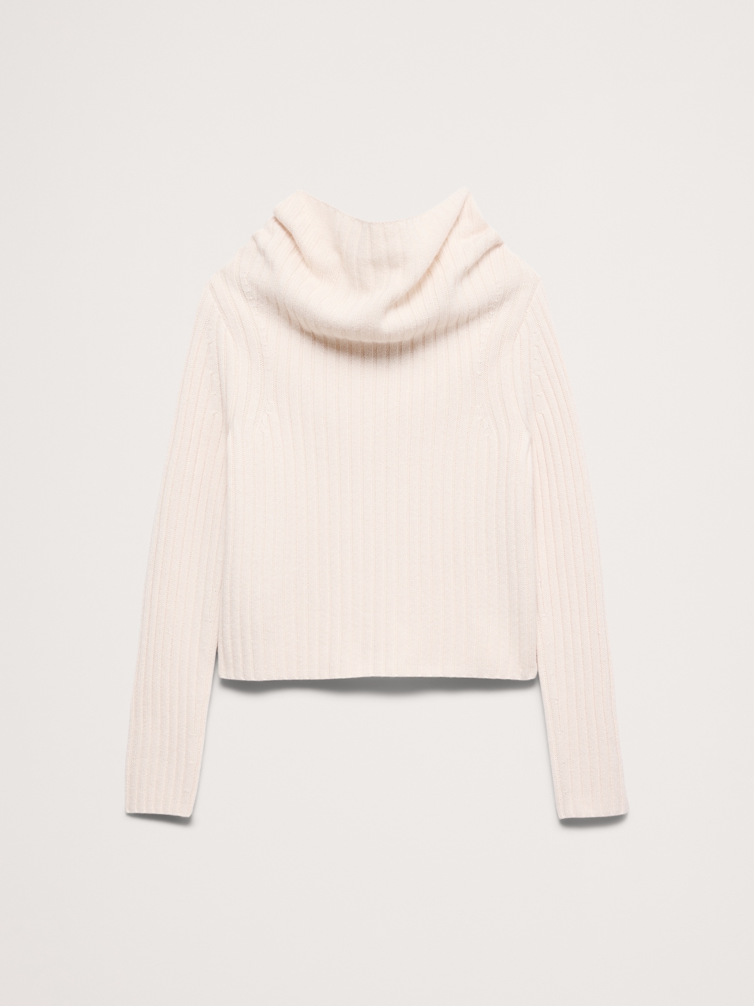 Wool-Cotton Drape-Neck Sweater