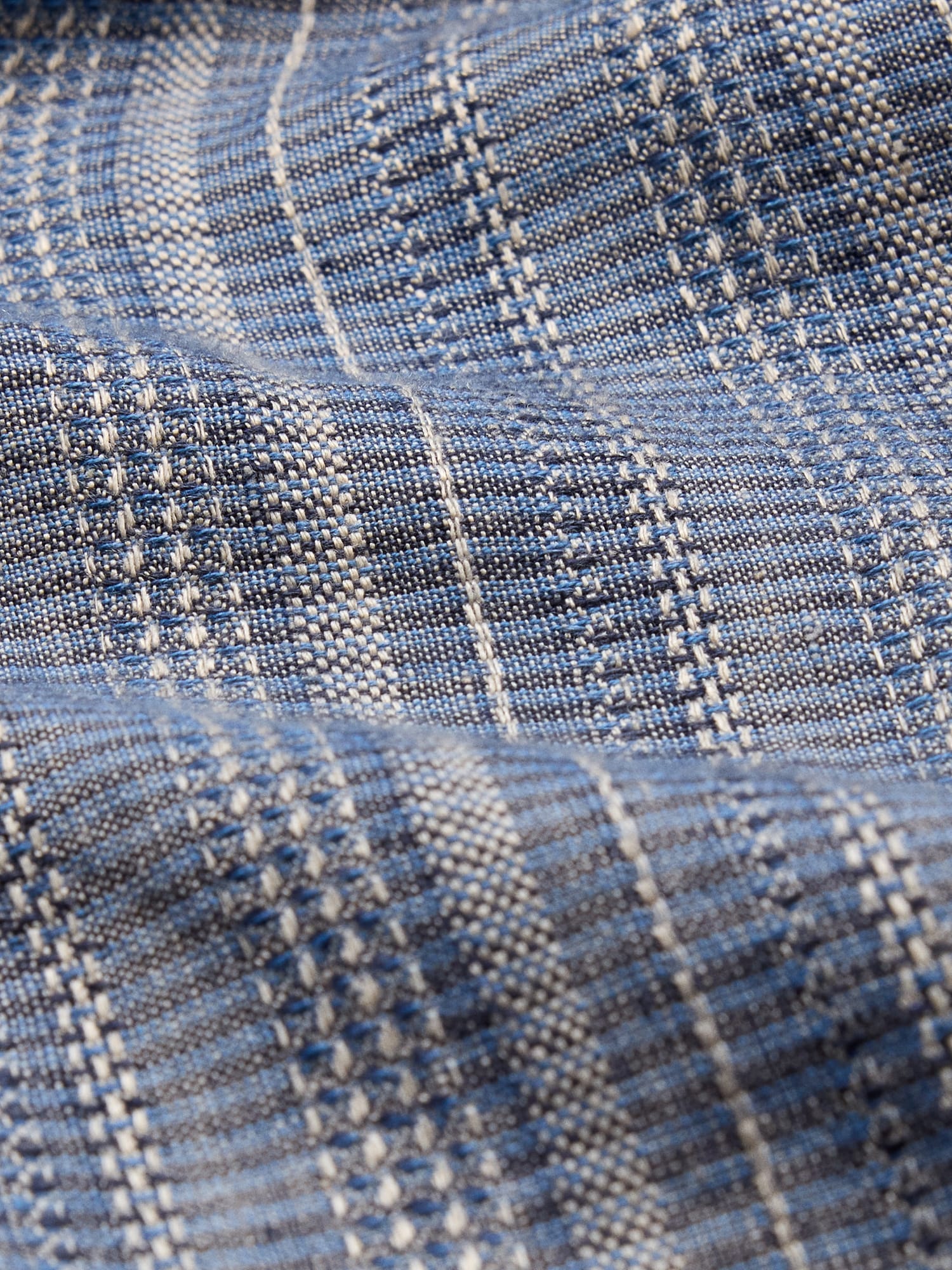 L'image numéro 3 présente Chemise de coupe standard en mélange de lin et coton texturé