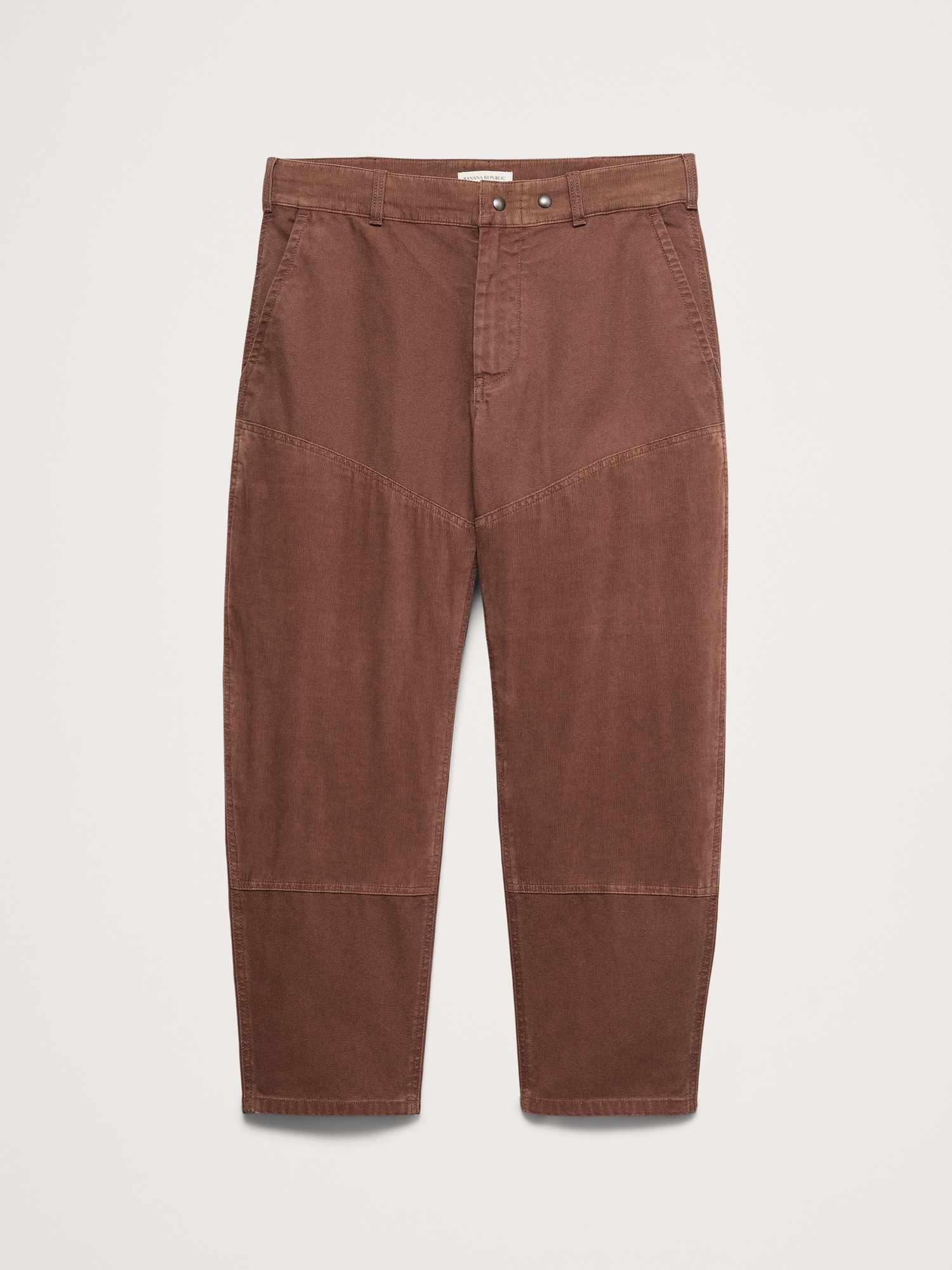 Relaxed Mixed Media Barrel Pant