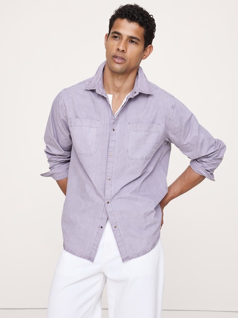 CHEMISE DÉCONTRACTÉE EN POPELINE DE COTON RETOUR AUX ARCHIVES