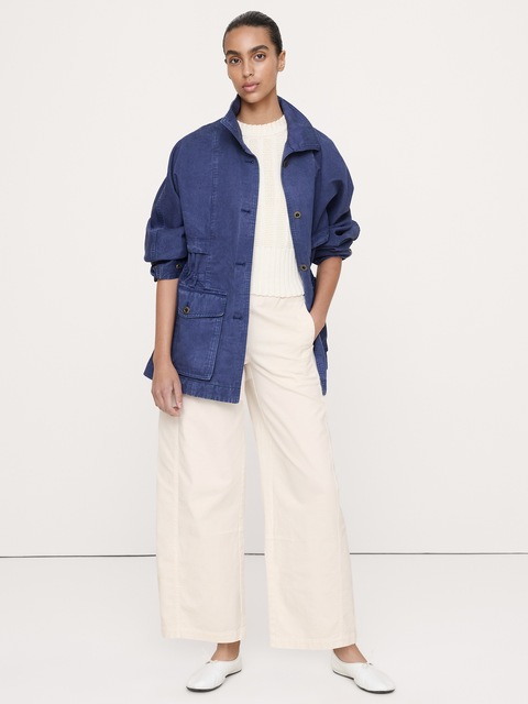 PANTALON DE PEINTRE DÉCONTRACTÉ À TAILLE MI-BASSE EXTENSIBLE