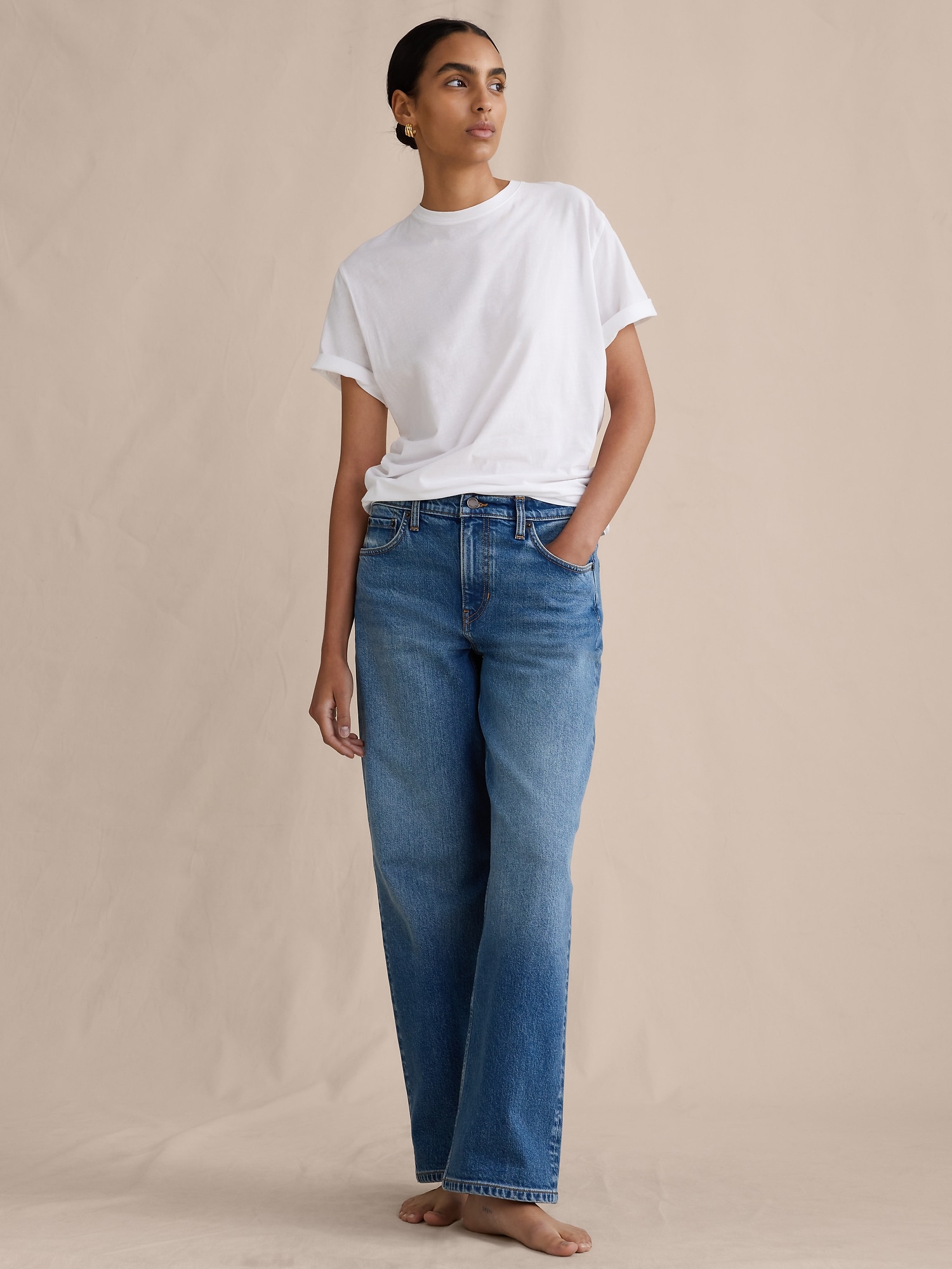 L'image numéro 5 présente Jean ample années 1990 à taille mi-basse