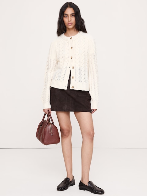 CARDIGAN EN TRICOT TORSADÉ DE LAINE MÉRINOS ET DE YAK