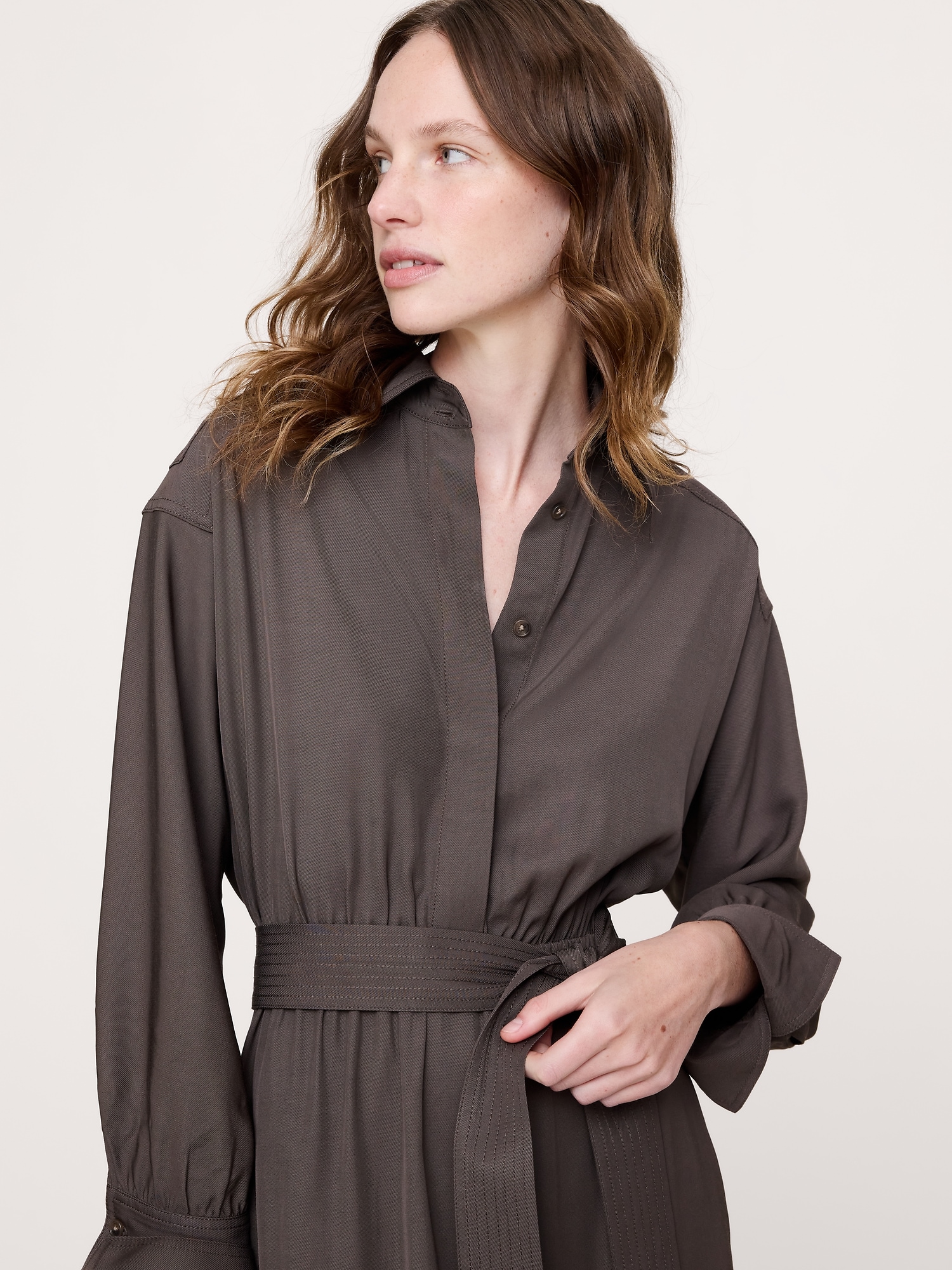 Viscose Midi Shirt Dress