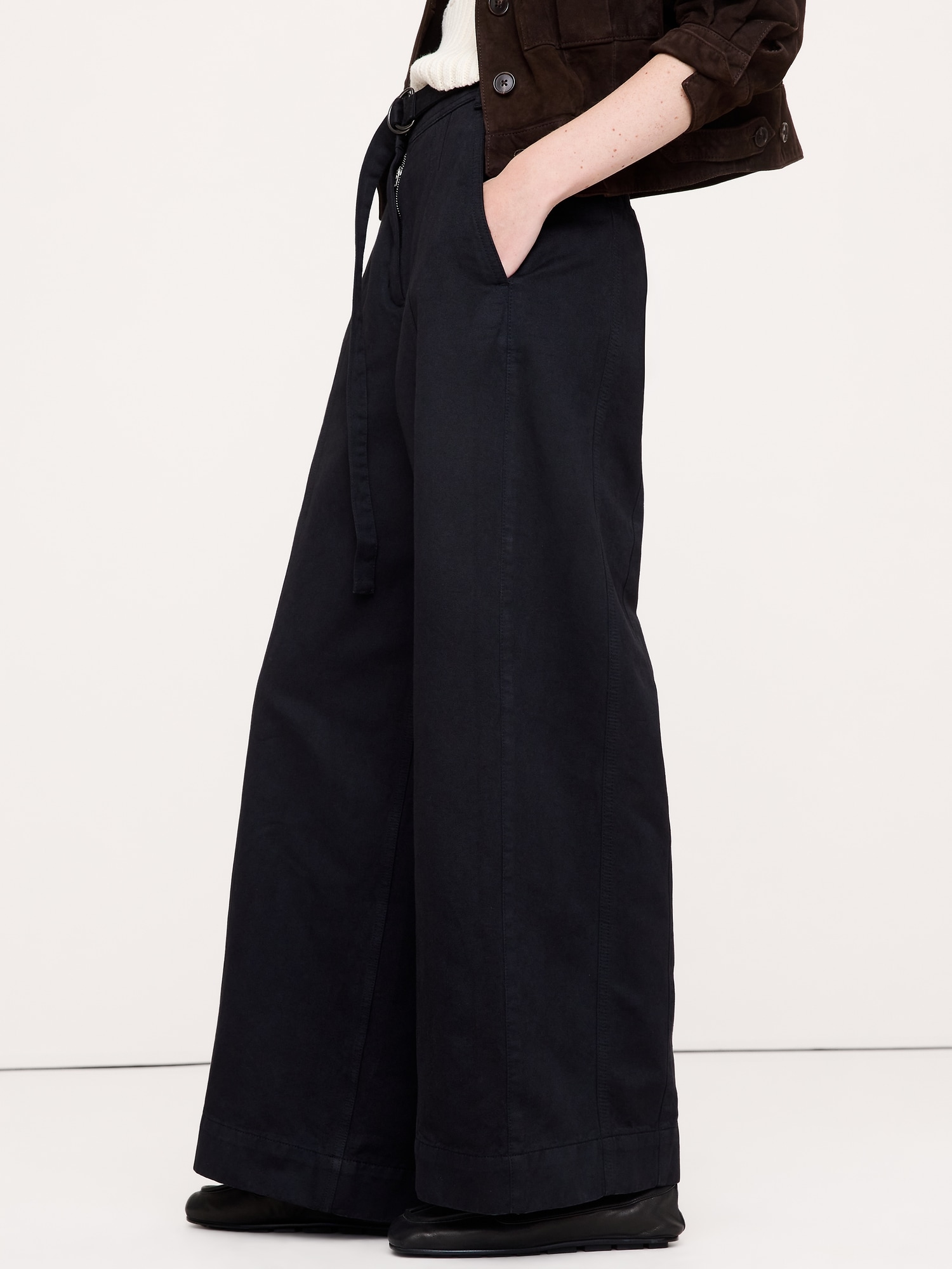 Image number 4 showing, High-Rise Wide-Leg Utility Pant