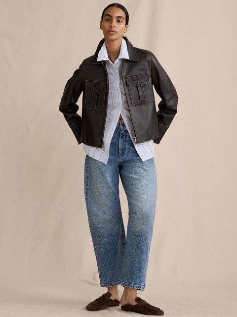 JEAN COURT COUPE BARIL TAILLE MI-BASSE