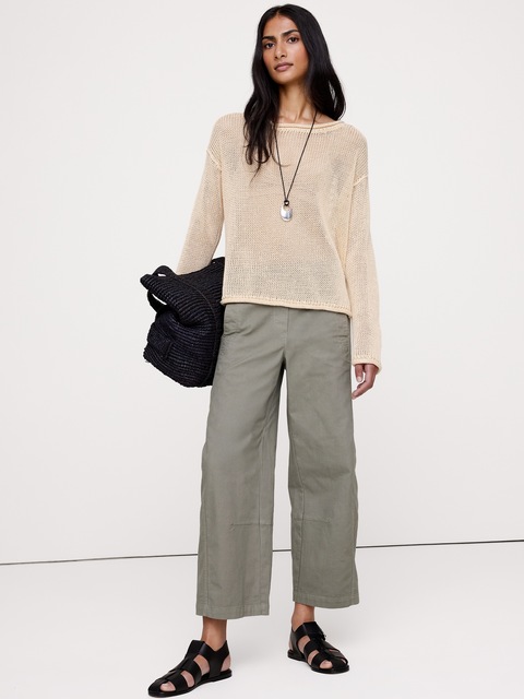 PANTALON DE PEINTRE DÉCONTRACTÉ À TAILLE MI-BASSE EXTENSIBLE