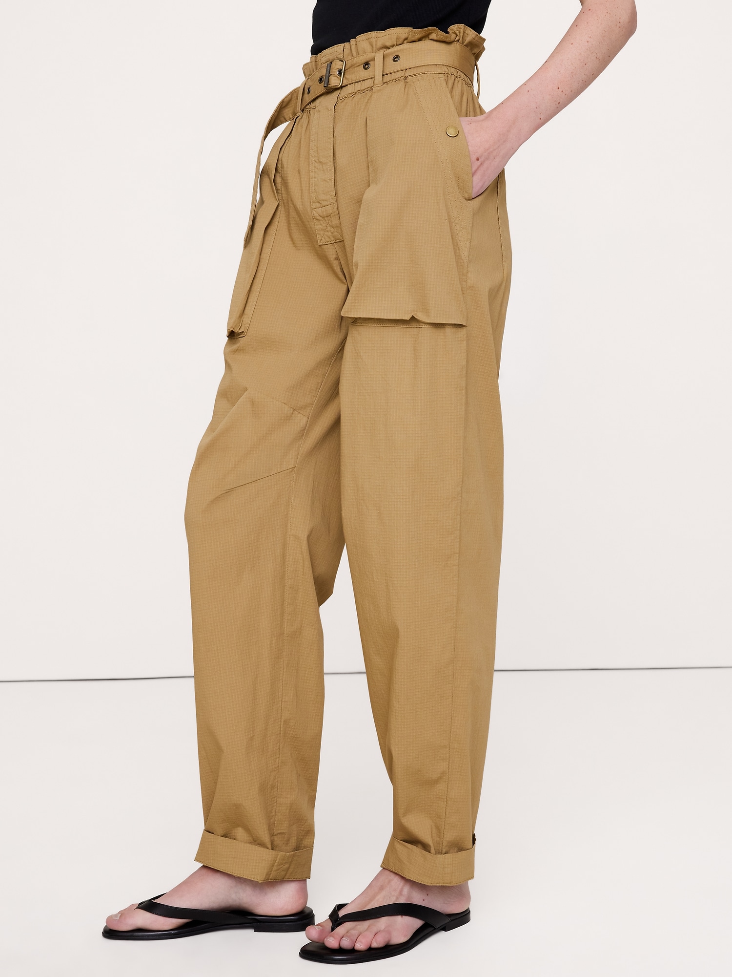 Image number 3 showing, Ripstop Cotton Paperbag Pant