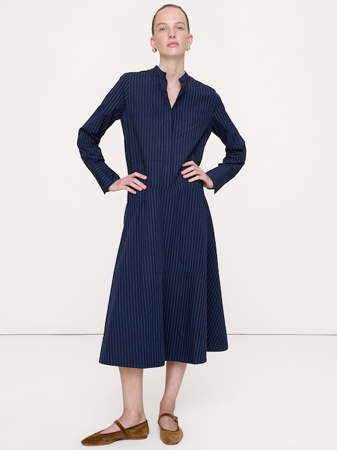 ROBE-CHEMISIER TRAPÈZE EN COTON