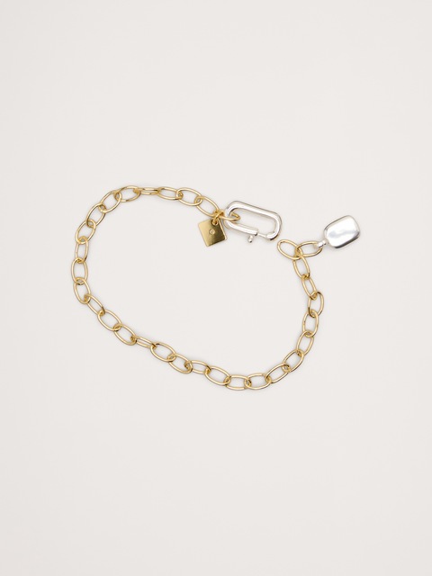 BRACELET À MAILLONS DEUX TONS