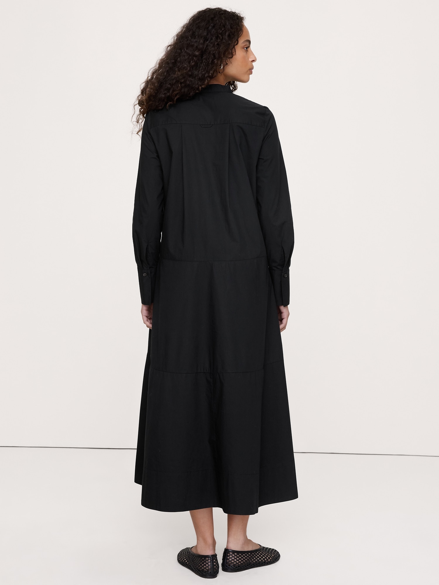 Cotton Trapeze Shirt Dress