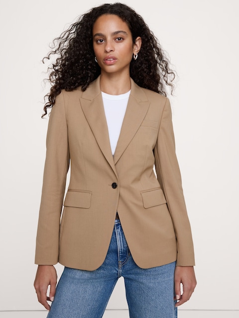 BLAZER COUPE AJUSTÉE EN LAINE ITALIENNE