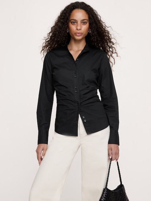 HAUT À TAILLE PLISSÉE EN COTON