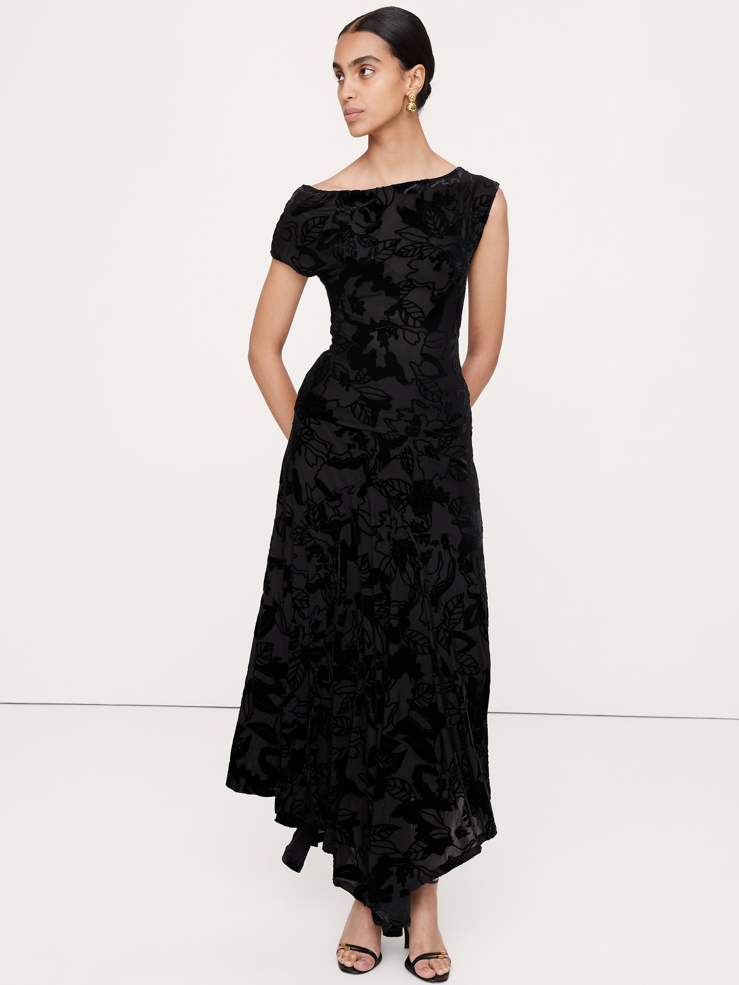 Burnout Velvet Off-Shoulder Top
