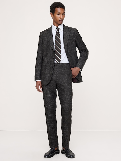 PANTALON DE COMPLET À COUPE ÉTROITE RAFFINÉE EN TWEED ITALIEN