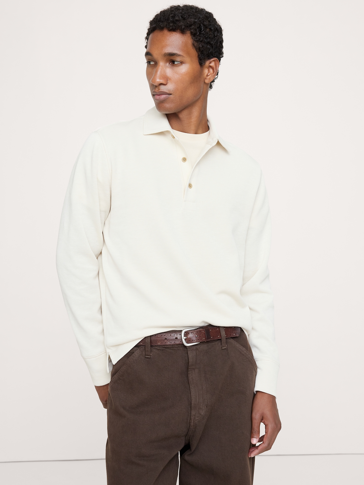 POLO EN TRICOT DOUBLE DE FIL FLAMMÉ