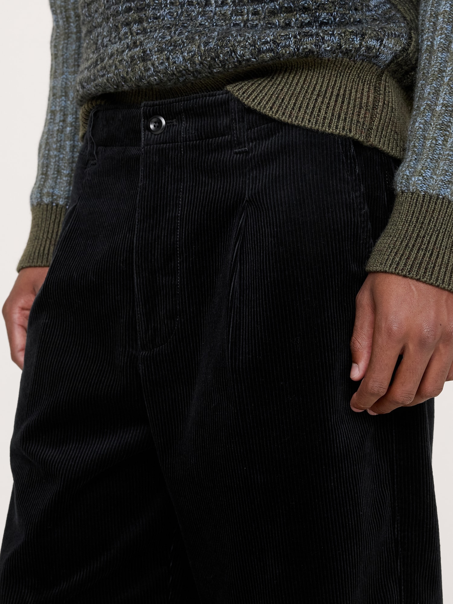 Loose Pleated Corduroy Pant