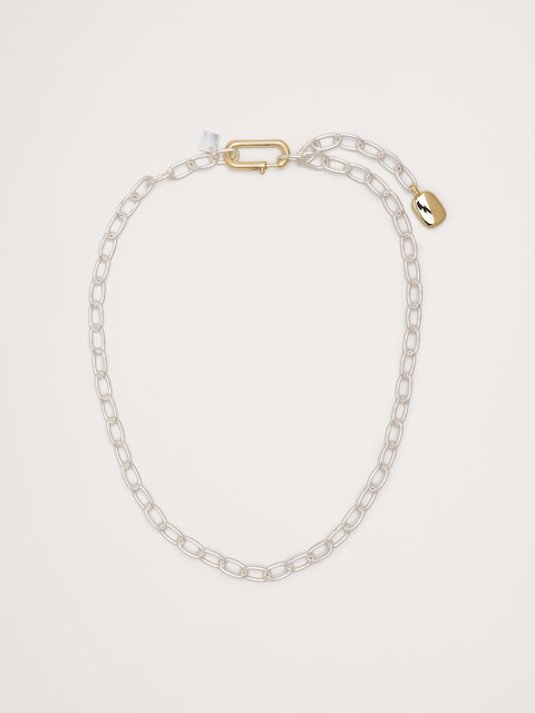 COLLIER À MAILLONS DEUX TONS